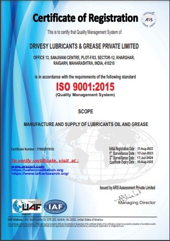 ISO 9001:2015 Certificate